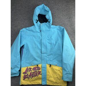 Airblaster Javier Jacket Mens L Blue Freedom Collection Hooded Snowboard Ski
